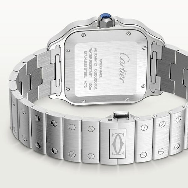 Santos de Cartier 40 mm automatique en acier inoxydable, grand mod&egrave;le